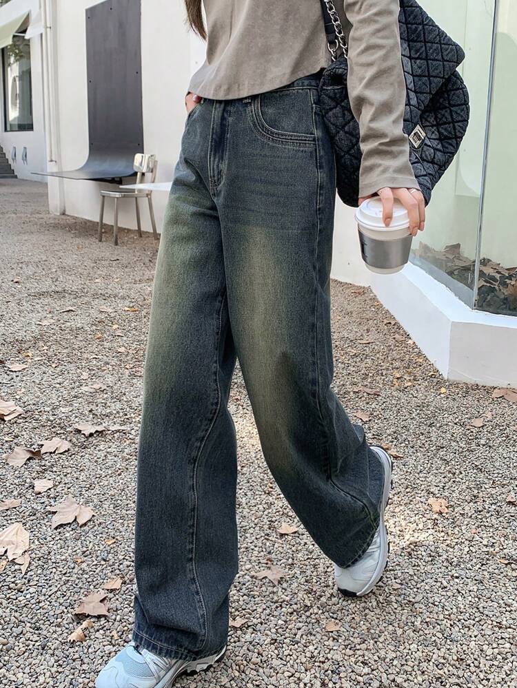 Women's Straight Leg Jeans Low Rise Jeans