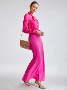 MOTF PREMIUM 女用金屬裝飾翻蓋手拿包 - 玫紅色 - 查看 2