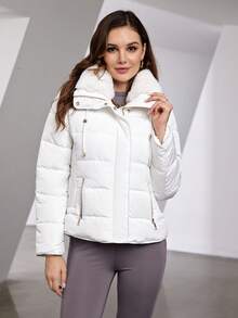 ZIAI 女式毛领夹棉短夹克