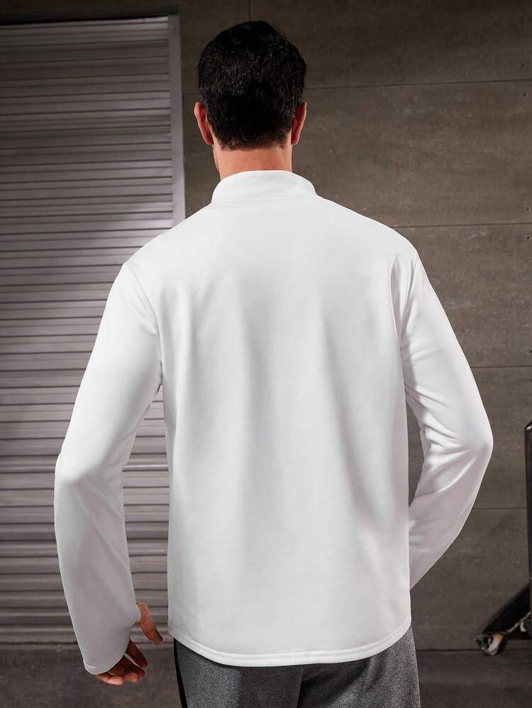 Men's Letter Printed Sports Jacket Workout Tops Sports Jacket