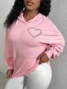 Slaydiva 鑽石心形圖案帽衫 - 粉色 - 查看 6