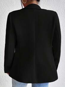 SHEIN Franclia Kích thước lớn Của phụ nữ Chất rắn Một nút Áo vest - màu đen - Xem 2