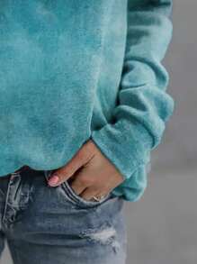 SHEIN LUNE Landscape Print Raglan Sleeve Sweatshirt - Multicolor - View 3