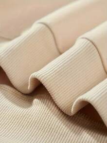 Hombres Sudadera con estampado de letra - Caqui - Ver 5