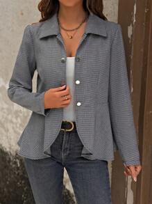 SHEIN LUNE Của phụ nữ Họa tiết Nanh sói Xù Hoa Sen áo - Nhiều màu - Xem 1