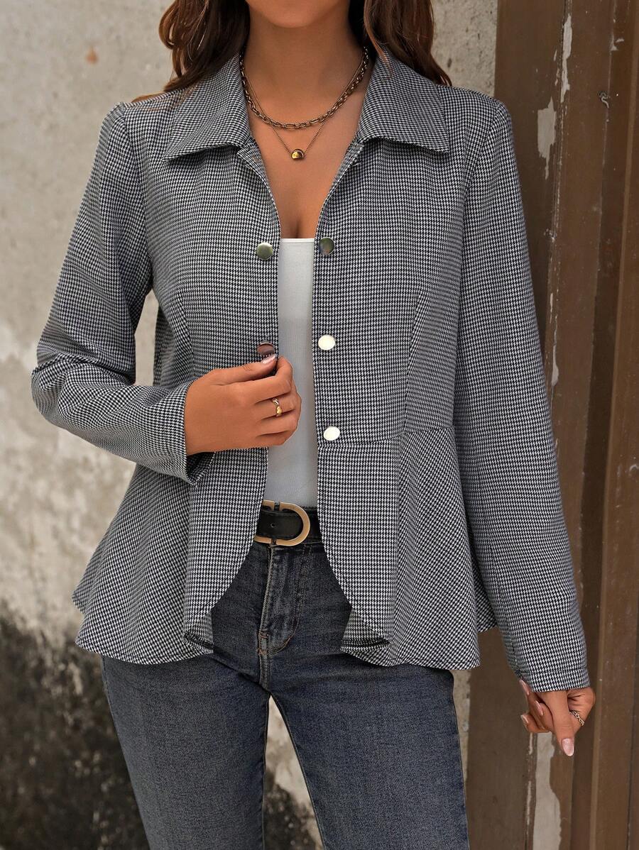 SHEIN LUNE Của phụ nữ Họa tiết Nanh sói Xù Hoa Sen áo - Nhiều màu - Xem 1