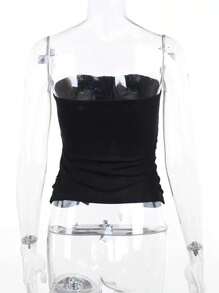 INAWLY Women's Black Strapless Top - Black - View 4