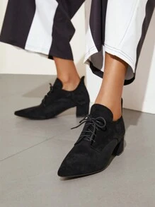 SHEIN BIZwear 時尚女性短靴 - 黑色 - 查看 1