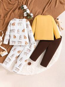 4pcs Baby Boys' Cartoon Printed Bedding Set - Multicolor - View 2