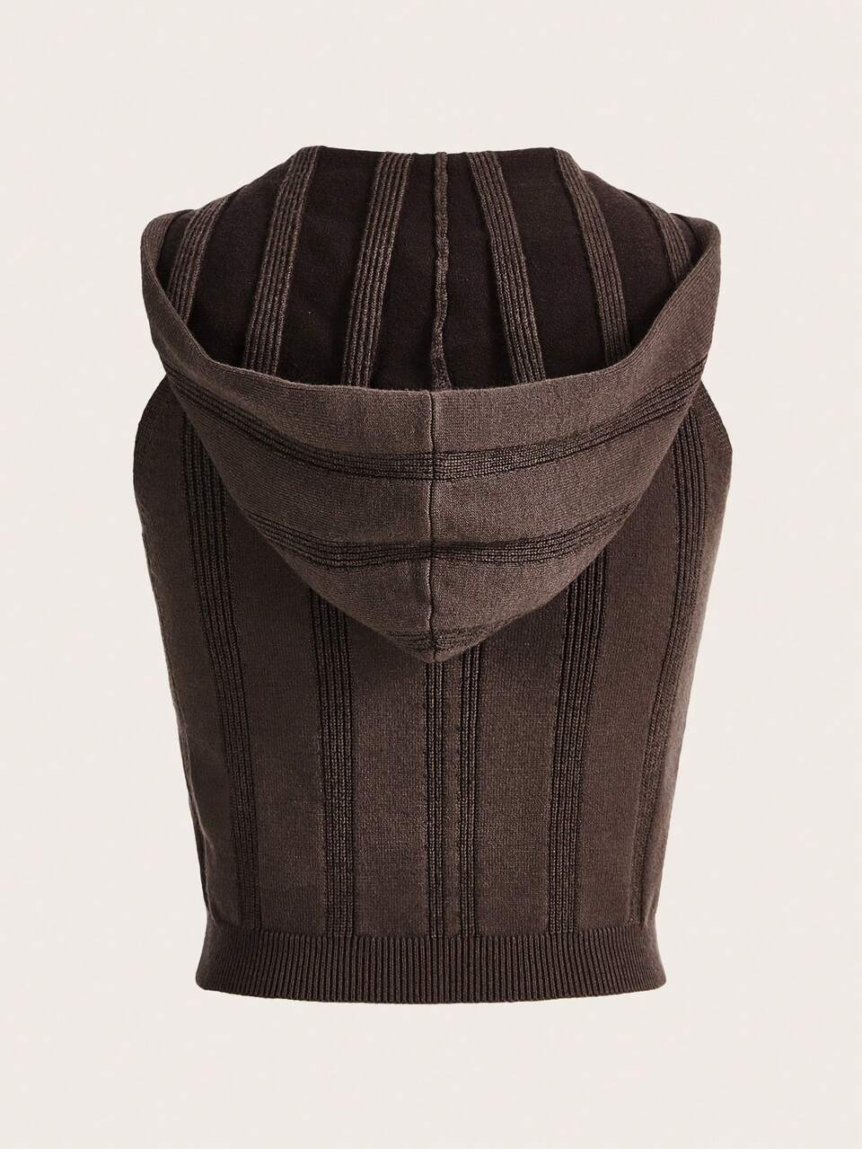 Solid Hooded Crop Knit Top