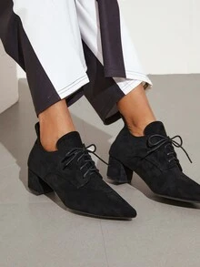 SHEIN BIZwear 時尚女性短靴 - 黑色 - 查看 3