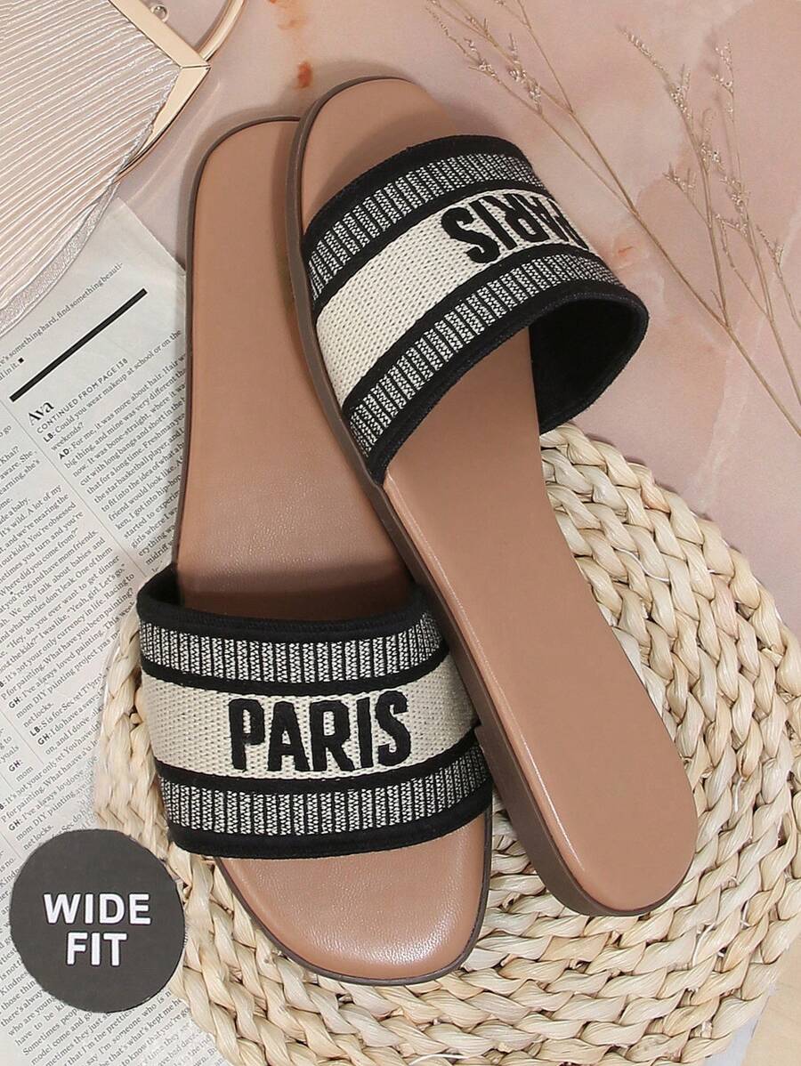 SHUZIA Women's Simple Plus Size One Piece Flat Sandals Summer Shoes Spring Shoes Spring Break Easter Mother's Day Present - Brown - View 1