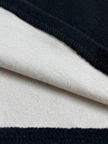 SHEIN Essnce V領長袖保暖內裡t恤 - 黑色 - 查看 6