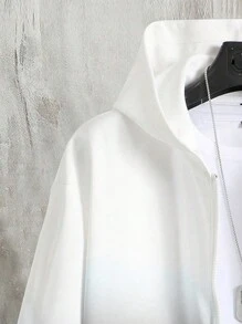 Manfinity Hypemode 男士漸層字母印花拉鍊連帽衫 - 彩色 - 查看 3