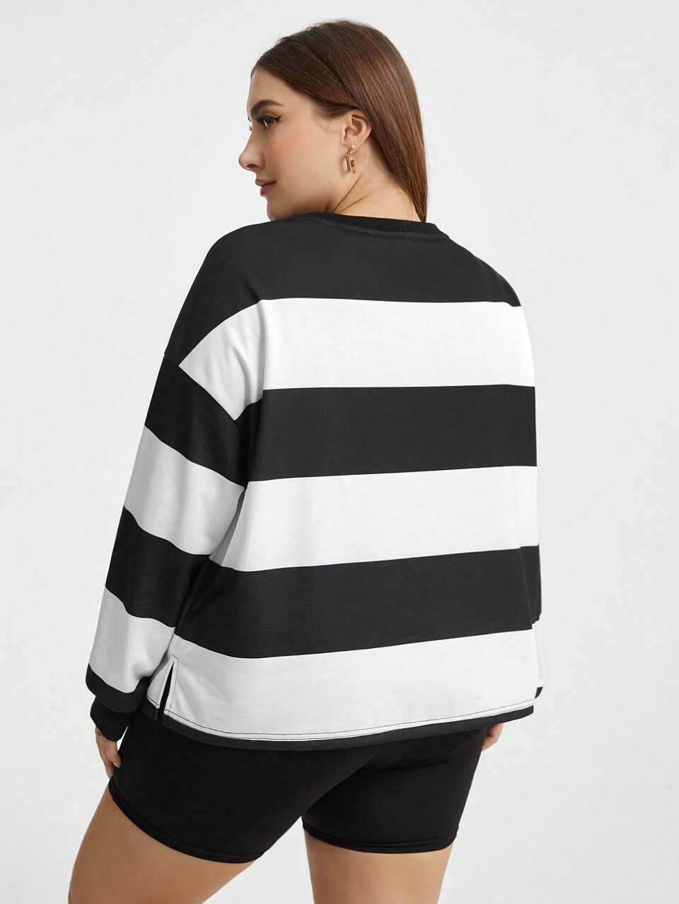 Plus Size Letter Print Crew Neck T-Shirt