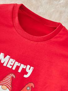 RueChic Men's Christmas Printed Sweatshirt - Red - View 4