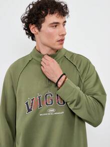 Manfinity Unisex Letter Graphic Raglan Sleeve Sweatshirt