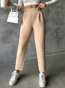 SHEIN Cottnline Women's Tapered Pants - Apricot - View 6