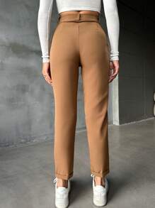 EURMUSE Women's Cropped Pants - Chocolate Brown - View 2