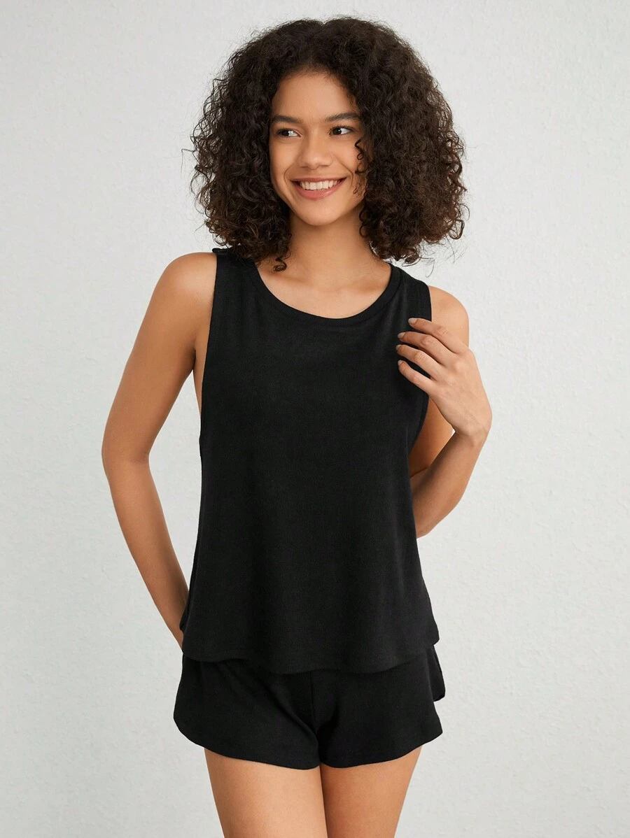 Ocili 女性坦克背心家居服上衣 - 黑色 - 查看 1