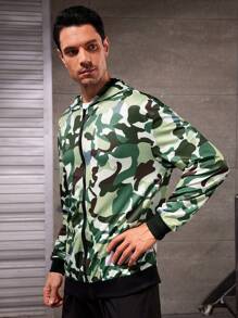 Gym Rark Sudadera con capucha deportiva de cierre de cremallera con estampado de camuflaje para hombre - Multicolor - Ver 5