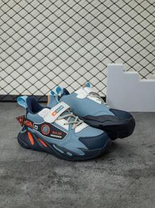 秋冬儿童学生系带校园风格皮革运动鞋，易于穿脱，色彩鲜艳 - 彩色 - 查看 3