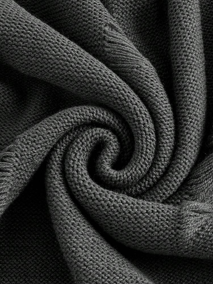 Plus 1pc Ripped Drop Shoulder Sweater