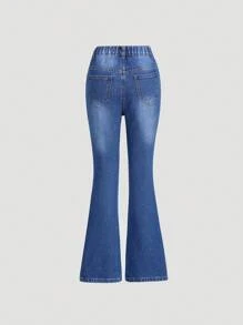 Cô gái Tween In Đau khổ Pháo sáng Quần jean Với Raw Hem - Rửa tối - Xem 2