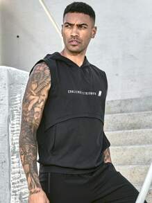 Manfinity Sport Corelite Áo ba lỗ thể thao in chữ Boyfriend Style dành cho nam, áo tập luyện - màu đen - Xem 3