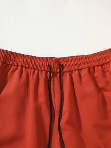 Manfinity Hypemode 男士寬鬆彈性腰帶側口袋長褲 - 紅色 - 查看 4