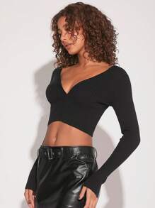 Hauture Lace Up Backless Crop Cardigan - Black - View 5