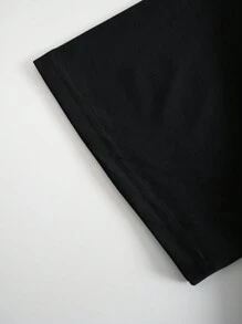 INAWLY Rose Printed Short Sleeve T-shirt - Black - View 5