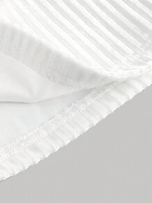 SHEIN MOD Women's Solid Color Ribbed Flared Pants - White - View 4