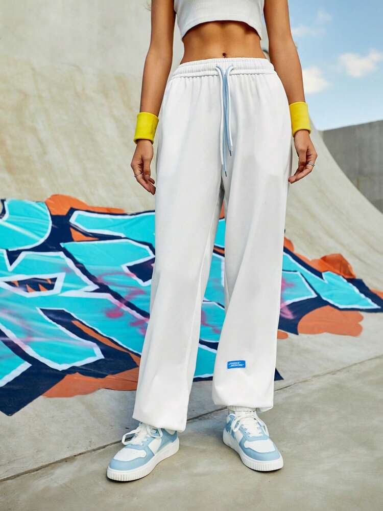 Women's Drawstring Waist Loose Fit Sweatpants With Elastic Ankles