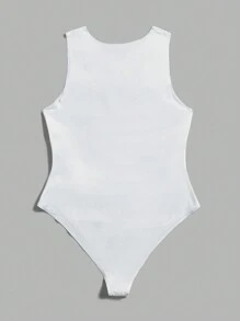 SHEIN Essnce 大尺碼女款純色百褶連身衣 - 卡其色 - 查看 9