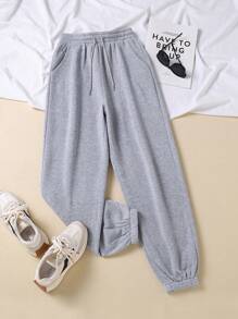 INAWLY Pantalones De Chándal De Cintura Con Cordón De Polar Para Mujer