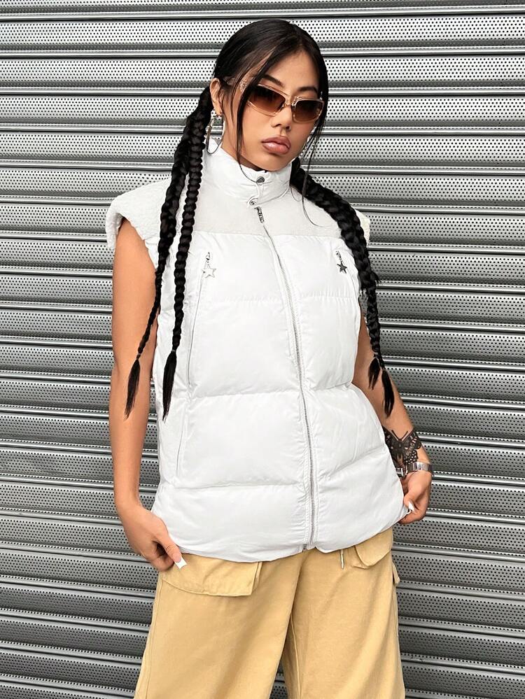 Shearling Spliced Down Vest