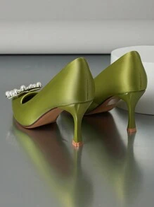 Ladies' Fashionable Party High Heels With Personalized Rhinestone Decorations - Green - View 5