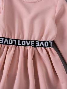 Young Girl Letter Print Dress - Multicolor - View 5