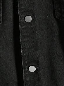 Manfinity RebelGame Chaqueta de jean con capucha de corte holgado para hombre con diseño 2 en 1 - Negro - Ver 4
