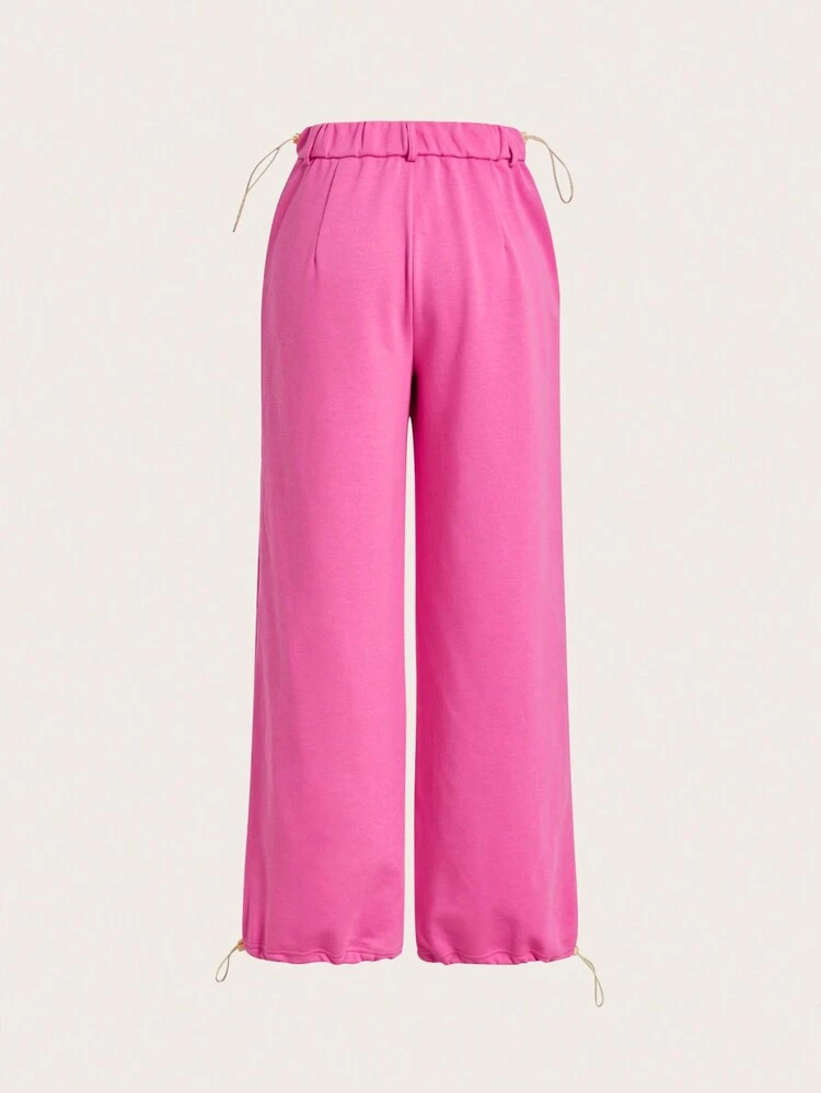 Contrast Piping Slant Pocket Pants
