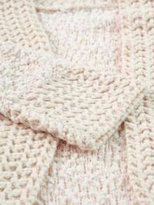 Astylish Chunky Knit Long Sleeve Open Front Sweaters Cardigans - Apricot - View 6