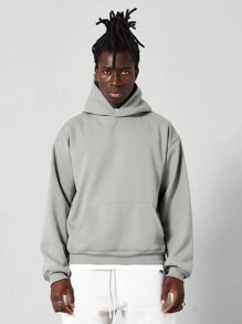 SUMWON Regular Fit Essential Overhead Hoodie - Grey - View 1