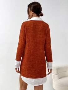 SHEIN Essnce Mulheres Vestido - Caqui - Ver 2