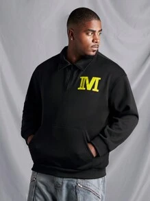 Manfinity Homme Men's Plus Size Black Printed Sweatshirt