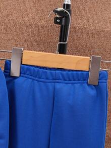 2入組男寶寶休閒字母拼接套裝,秋冬季 - 藍色 - 查看 6