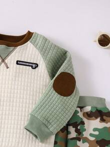 SHEIN Bộ đồ hai mảnh họa tiết rằn ri và quần dài màu sắc cho bé trai - Nhiều màu - Xem 3