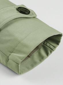 Manfinity Homme Nam Cổ áo tây Có nút Áo khoác Trench - màu xanh lá - Xem 3