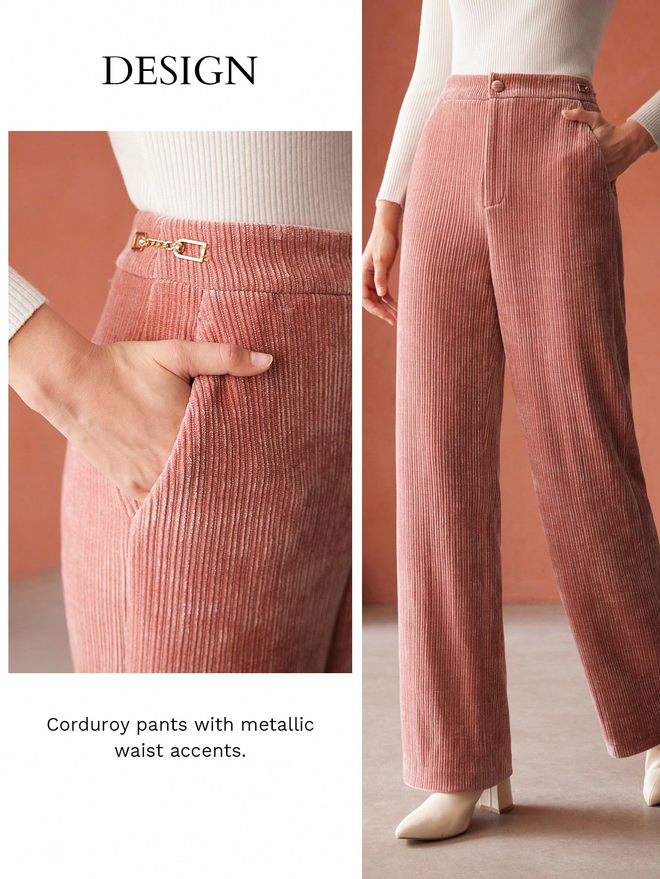 【INCHANT ME】Chrome Corduroy Wide Slacks CORDUROY SUIT PANTS|Motf