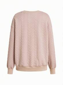 SHEIN Maternity Solid Color Sweatshirt 3pcs/Set, For Winter - Multicolor - View 13